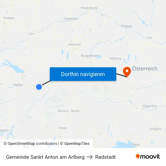 Gemeinde Sankt Anton am Arlberg to Radstadt map