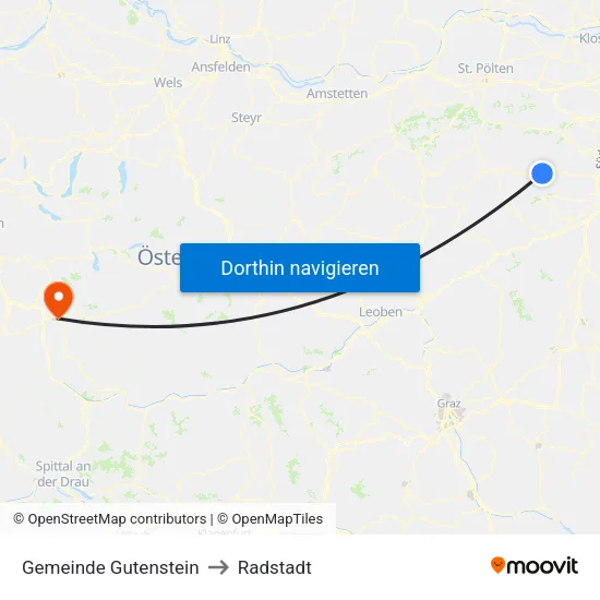 Gemeinde Gutenstein to Radstadt map