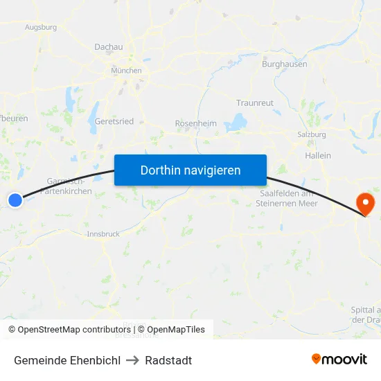 Gemeinde Ehenbichl to Radstadt map
