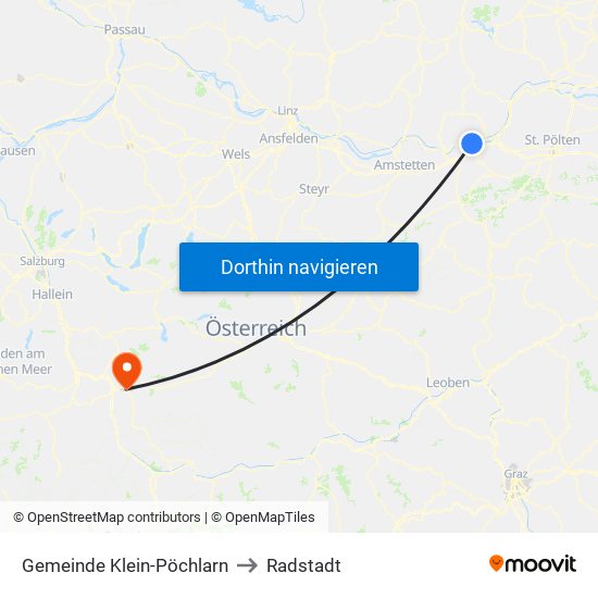 Gemeinde Klein-Pöchlarn to Radstadt map