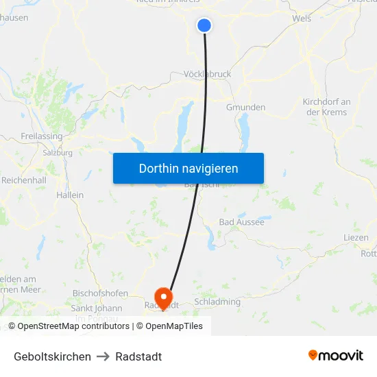 Geboltskirchen to Radstadt map