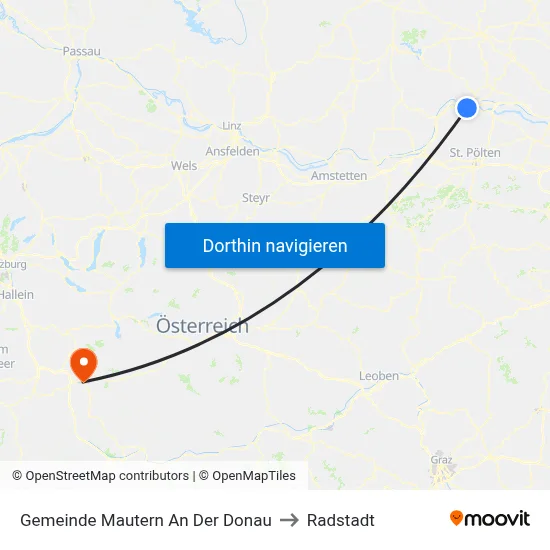 Gemeinde Mautern An Der Donau to Radstadt map