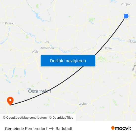 Gemeinde Pernersdorf to Radstadt map