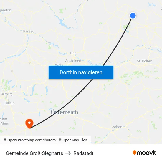 Gemeinde Groß-Siegharts to Radstadt map