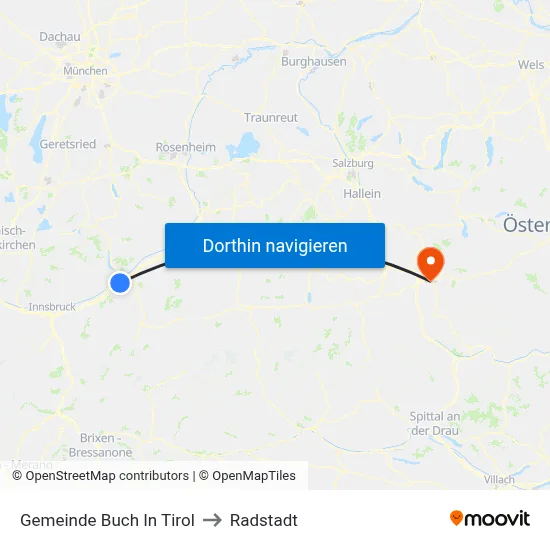 Gemeinde Buch In Tirol to Radstadt map