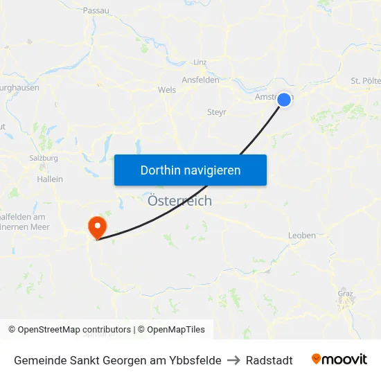 Gemeinde Sankt Georgen am Ybbsfelde to Radstadt map