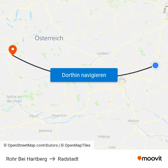 Rohr Bei Hartberg to Radstadt map
