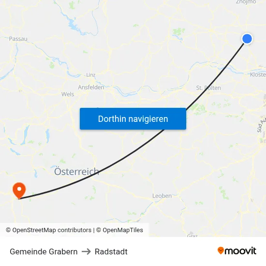 Gemeinde Grabern to Radstadt map