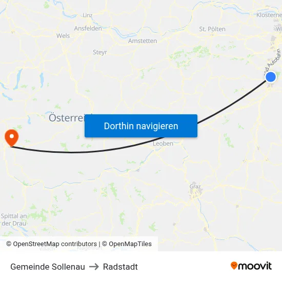 Gemeinde Sollenau to Radstadt map