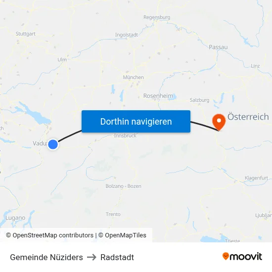 Gemeinde Nüziders to Radstadt map