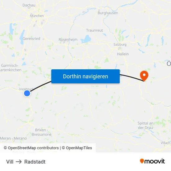 Vill to Radstadt map