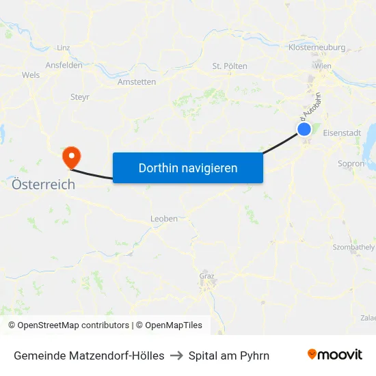 Gemeinde Matzendorf-Hölles to Spital am Pyhrn map