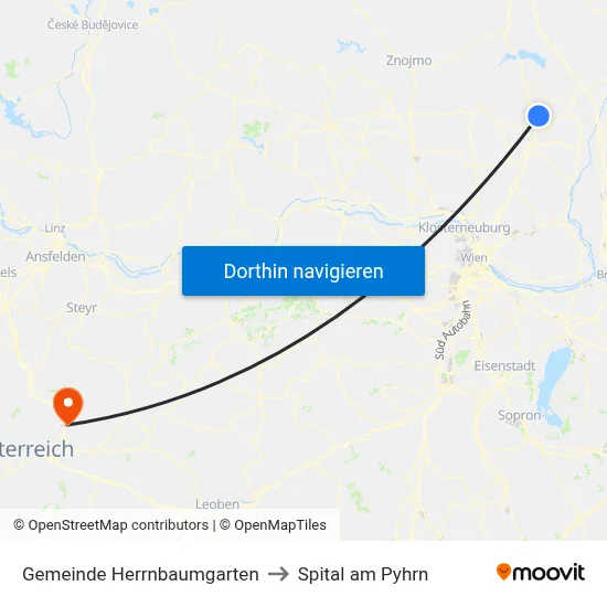 Gemeinde Herrnbaumgarten to Spital am Pyhrn map