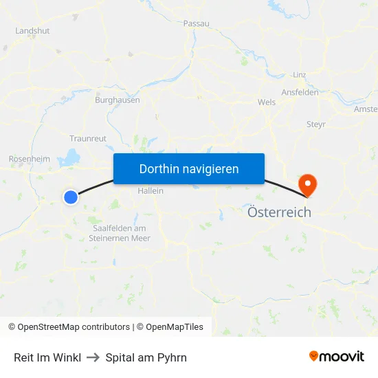 Reit Im Winkl to Spital am Pyhrn map