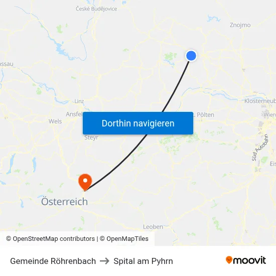 Gemeinde Röhrenbach to Spital am Pyhrn map