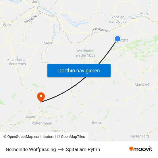 Gemeinde Wolfpassing to Spital am Pyhrn map