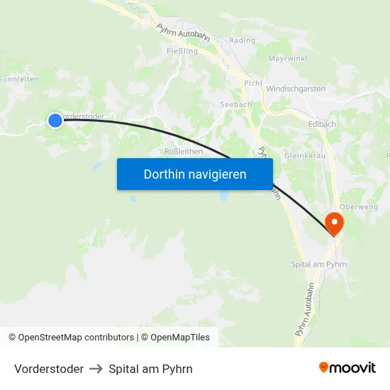 Vorderstoder to Spital am Pyhrn map