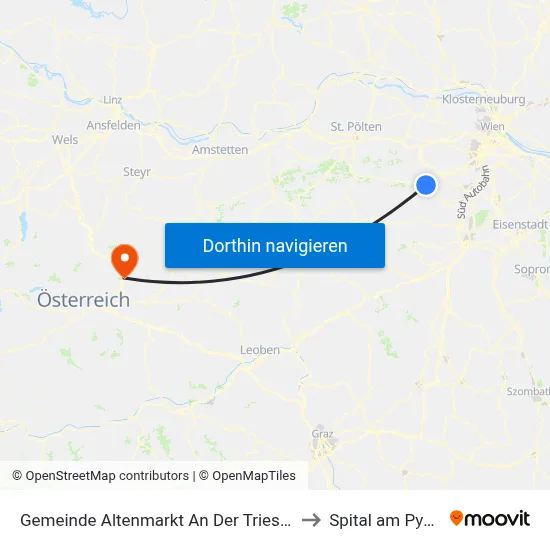 Gemeinde Altenmarkt An Der Triesting to Spital am Pyhrn map