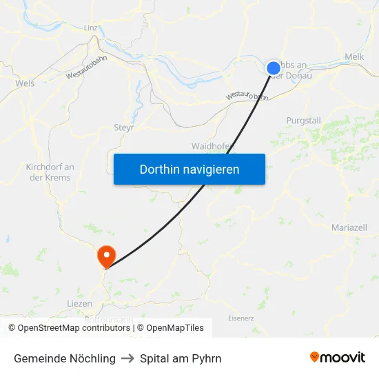 Gemeinde Nöchling to Spital am Pyhrn map