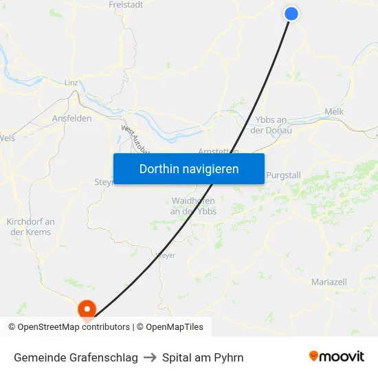 Gemeinde Grafenschlag to Spital am Pyhrn map