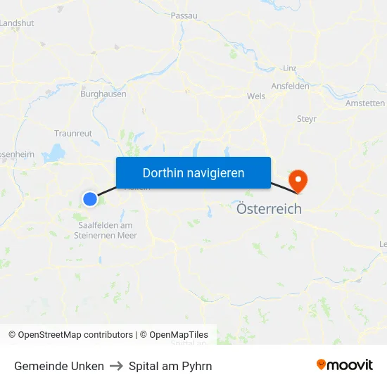 Gemeinde Unken to Spital am Pyhrn map