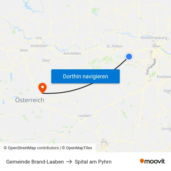 Gemeinde Brand-Laaben to Spital am Pyhrn map
