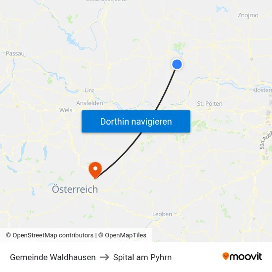 Gemeinde Waldhausen to Spital am Pyhrn map