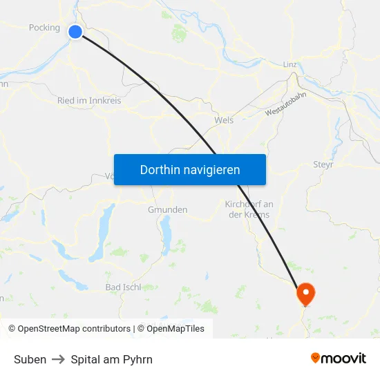 Suben to Spital am Pyhrn map