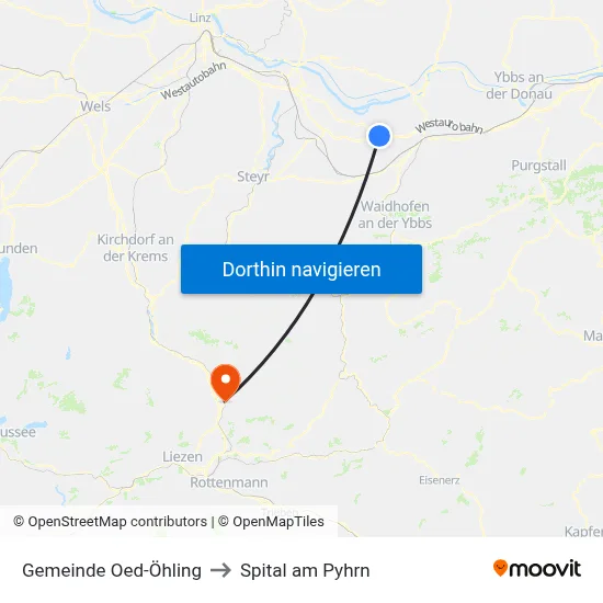 Gemeinde Oed-Öhling to Spital am Pyhrn map