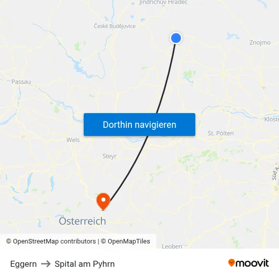 Eggern to Spital am Pyhrn map