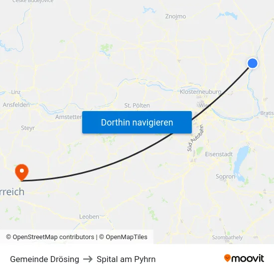Gemeinde Drösing to Spital am Pyhrn map
