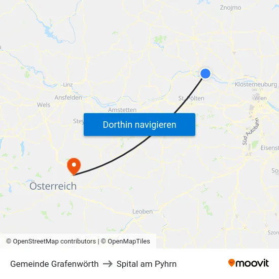 Gemeinde Grafenwörth to Spital am Pyhrn map