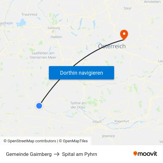 Gemeinde Gaimberg to Spital am Pyhrn map