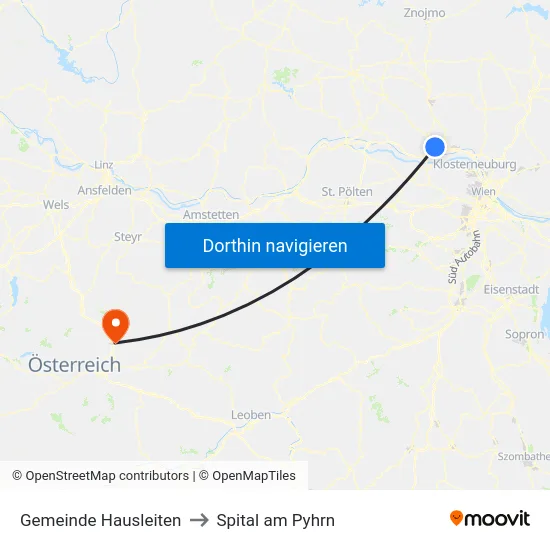 Gemeinde Hausleiten to Spital am Pyhrn map