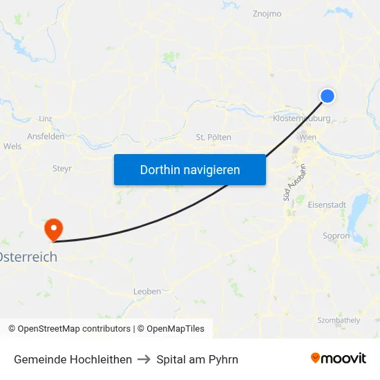 Gemeinde Hochleithen to Spital am Pyhrn map