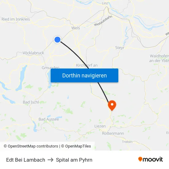 Edt Bei Lambach to Spital am Pyhrn map