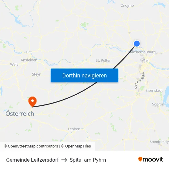 Gemeinde Leitzersdorf to Spital am Pyhrn map