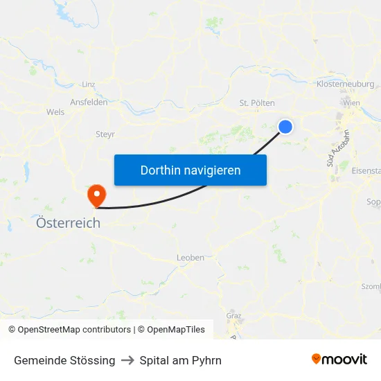 Gemeinde Stössing to Spital am Pyhrn map