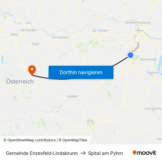 Gemeinde Enzesfeld-Lindabrunn to Spital am Pyhrn map