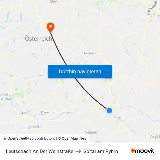 Leutschach An Der Weinstraße to Spital am Pyhrn map