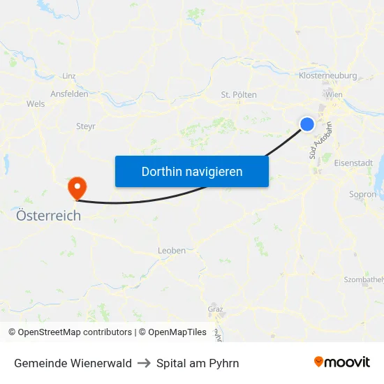 Gemeinde Wienerwald to Spital am Pyhrn map