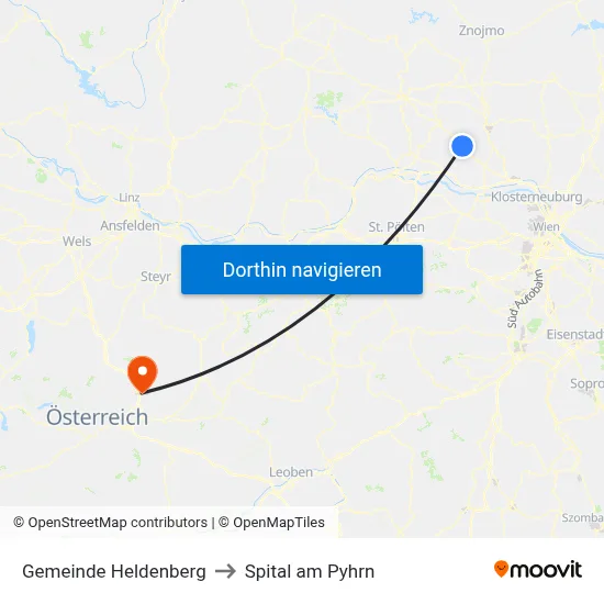 Gemeinde Heldenberg to Spital am Pyhrn map