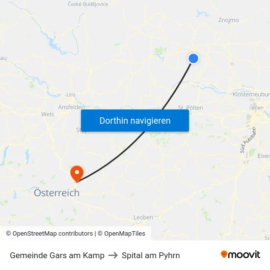 Gemeinde Gars am Kamp to Spital am Pyhrn map