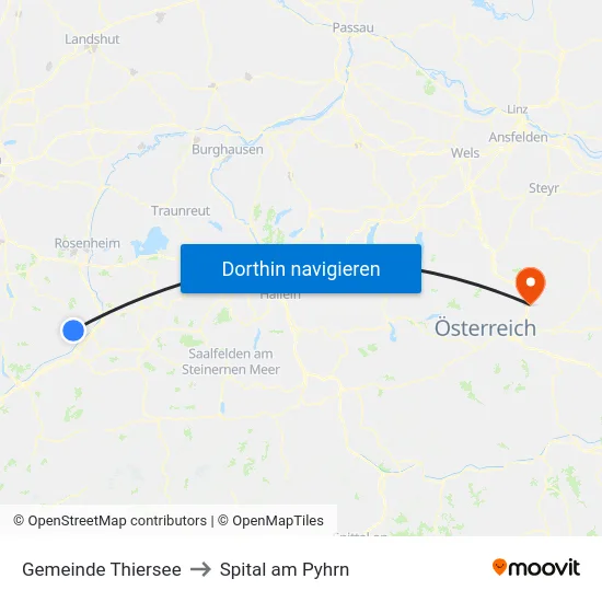 Gemeinde Thiersee to Spital am Pyhrn map