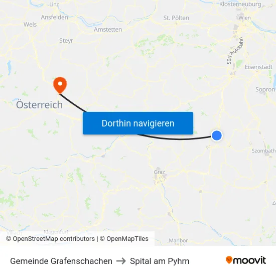 Gemeinde Grafenschachen to Spital am Pyhrn map
