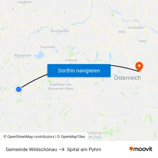 Gemeinde Wildschönau to Spital am Pyhrn map