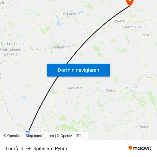 Lurnfeld to Spital am Pyhrn map