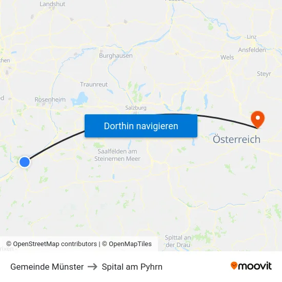 Gemeinde Münster to Spital am Pyhrn map