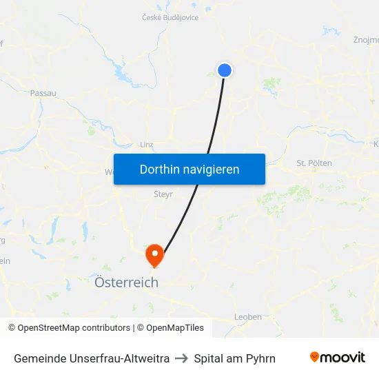 Gemeinde Unserfrau-Altweitra to Spital am Pyhrn map