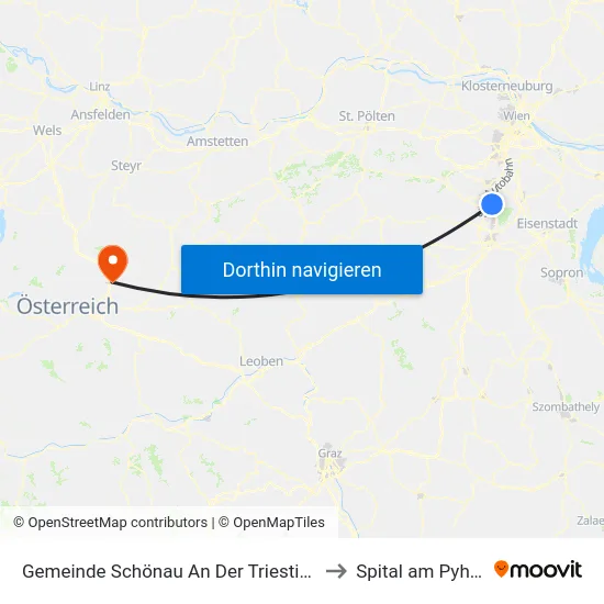 Gemeinde Schönau An Der Triesting to Spital am Pyhrn map